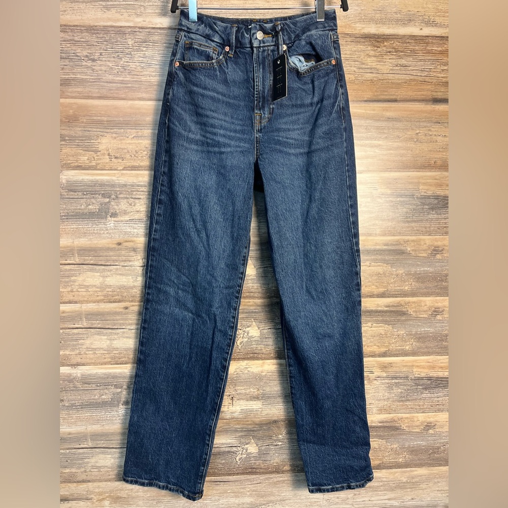 Forever 21 Curvy 90's Straight High Rise Dark Denim Jeans NWT